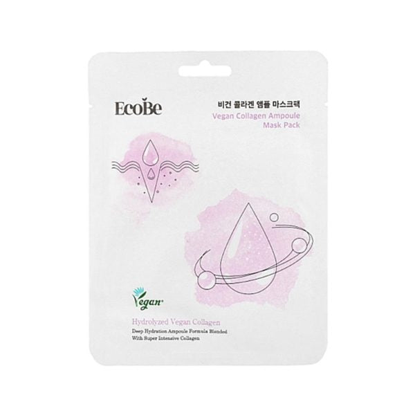 EcoBe Vegan Collagen Ampoule Sheet Mask, 25ml