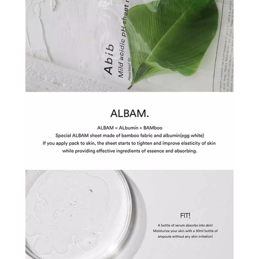 Abib Mild Acidic pH Sheet Mask Heartleaf Fit 1 sheet
