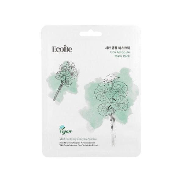 EcoBe Cica Vegan Ampoule Sheet Mask, 25ml