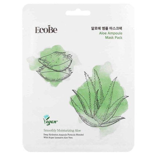EcoBe Aloe Ampoule Sheet Mask, 25ml