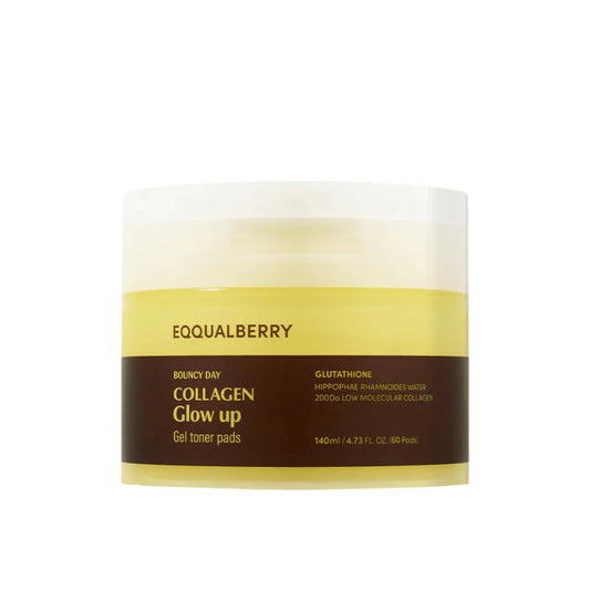 Eqqualberry Collagen Glow Up Gel Toner Pads 60 Pads 140ml