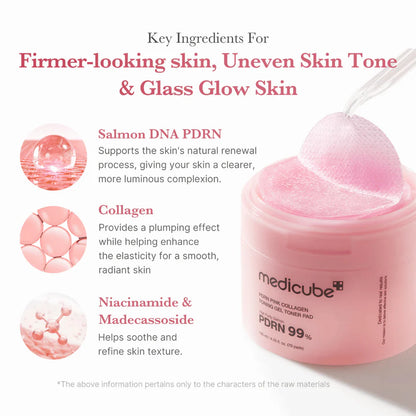 PDRN Pink Collagen Toning Gel Toner Pad (70 pads) – bild 3