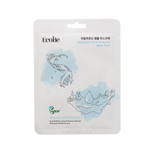 EcoBe Hyaluronic Acid Vegan Ampoule Sheet Mask, 25ml
